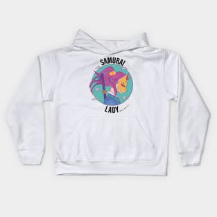 Samurai Lady Circle Design Kids Hoodie